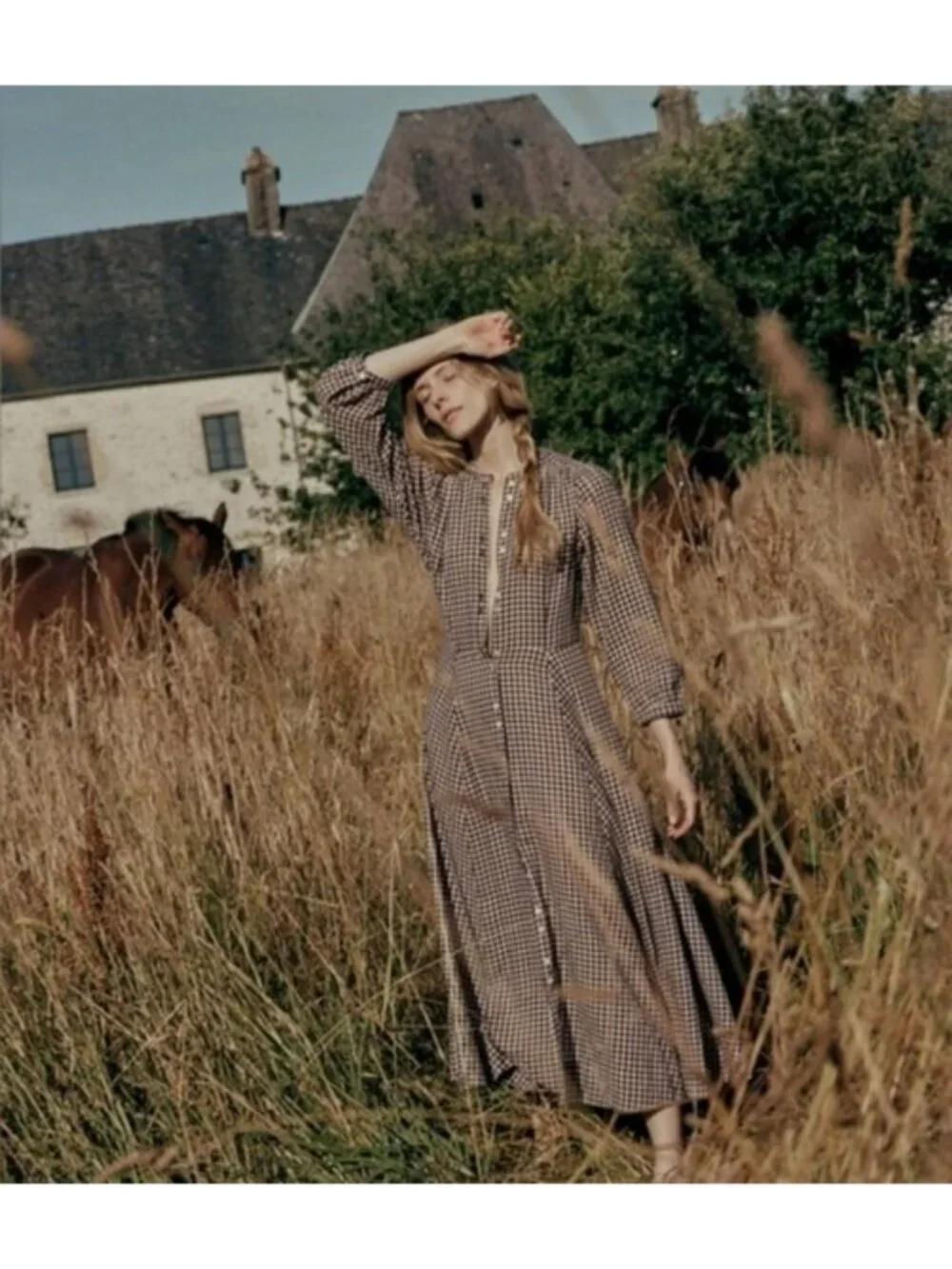 💕DÔEN💕 Madelaine Dress ~ Delphine Plaid Medium M NWT - Picture 6 of 16